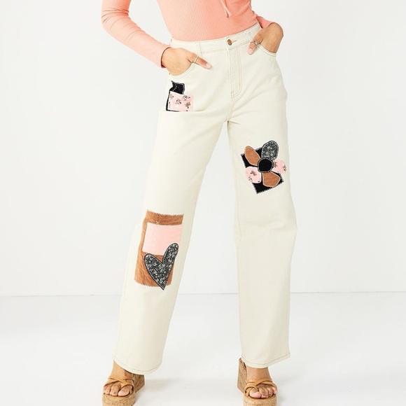 SO Wide-Leg Patchwork Denim Pants - Picture 1 of 4